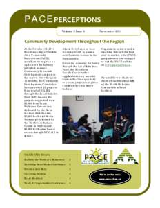 P A C E PERCEPTIONS  Volume 2 Issue 4 November[removed]Community Development Throughout the Region  