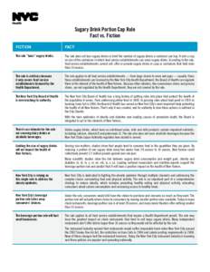 Sugary Drink Portion Cap Rule Fact vs. Fiction FICTION FACT