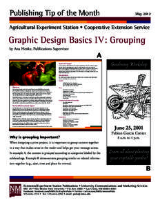 Publishing Tip of the Month 	  May 2012 Agricultural Experiment Station • Cooperative Extension Service