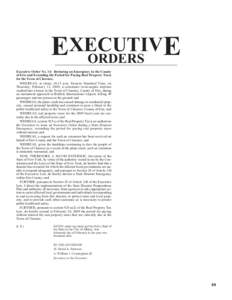 EXECUTIV E ORDERS Executive Order No. 14: Declaring an Emergency in the County of Erie and Extending the Period for Paying Real Property Taxes for the Town of Clarence.