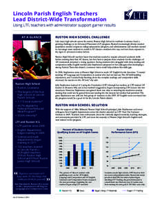 Lincoln Parish English Teachers Lead District-Wide Transformation Using LTF, teachers with administrator support garner results at a glance
