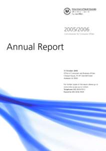 Office of Consumer and Business Affairs Annual Report[removed]