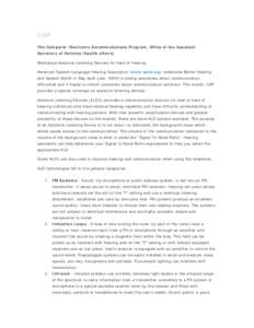 CAP The Computer/Electronic Accommodations Program, Office of the Assistant Secretary of Defense (health affairs) Workplace Assistive Listening Devices for Hard of Hearing American Speech-Language-Hearing Association (ww