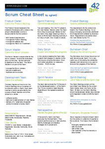 WWW.AGILE42.COM  Scrum Cheat Sheet by agile42