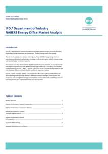 Latest Key Findings Period Ending December 2013 IPD / Department of Industry NABERS Energy Office Market Analysis