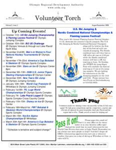 Olympic Regional Development Authority www.orda.org Volunteer Torch Volume 5, Issue 2