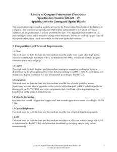 [removed]Specifications for Corrugated Spacer Boards