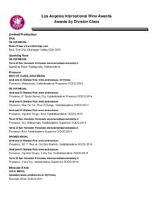 Wine Result Book By Division Class