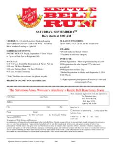 SATURDAY, SEPTEMBER 6TH Race starts at 8:00 AM COURSE: 5k (3.1 mile) Location: Madison Landing area by Pelican Cove and Cock of the Walk. Take Rice Rd to Madison Landing to Dyke Rd.