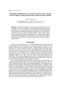 Micronesica 39(1):31–39, 2006  Management implications of a coconut crab (Birgus latro) removal