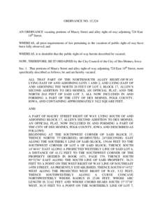 ORDINANCE NO. 15,324  AN ORDINANCE vacating portions of Maury Street and alley right-of-way adjoining 724 East 14th Street. WHEREAS, all prior requirements of law pertaining to the vacation of public right-of-way have be