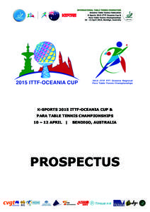 2015 ITTF-Oceania Cup & Para Table Tennis Championships Prospectus