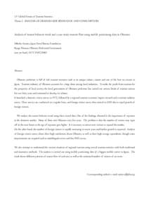 13th Global Forum of Tourism Statistics Theme 2 ANALYSIS OF DEMAND-SIDE BEHAVIOUR AND CONSUMPTION Analysis of tourist behavior trend and a case study tourists flow using mobile positioning data in Okinawa Mihoko Aizawa, 