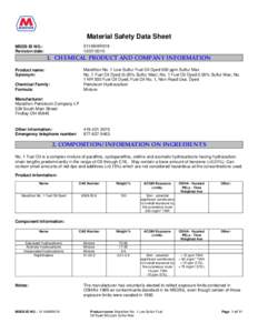 Material Safety Data Sheet 0114MAR019[removed]MSDS ID NO.: Revision date: