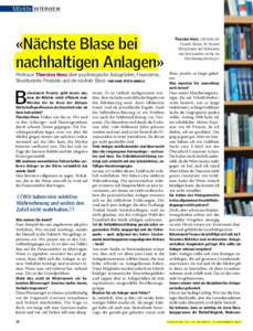 Märkte  interview «Nächste Blase bei nachhaltigen Anlagen»