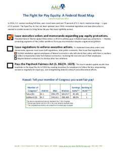   The Fight for Pay Equity: A Federal Road Map    Updated September 2015