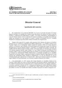 65.ª ASAMBLEA MUNDIAL DE LA SALUD Punto 4.2 del orden del día provisional A65/4 Rev.1 26 de abril de 2012