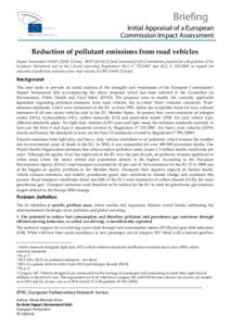 Reduction of pollutant emissions from road vehicles
