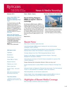 Rutgers Business School News & Media Roundup