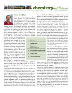 chemistrydistillations  Newsletter of the Department of Chemistry at The College of William and Mary From the Chair