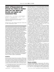 Uptake of Pharmaceutical and Personal Care Products by Soybean Plants from Soils Applied with Biosolids and Irrigated with Contaminated Water