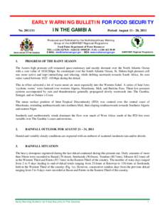 EARLY WARNING BULLETIN FOR FOOD SECURITY No[removed]IN THE GAMBIA  Period: August[removed], 2011