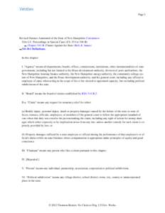 Page 1  Revised Statutes Annotated of the State of New Hampshire Currentness Title LV. Proceedings in Special Cases (Ch. 534 to 546-B) Chapter 541-B. Claims Against the State (Refs & Annos) 541-B:1 Definitions.