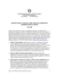 INSTITUTIONAL ANIMAL CARE AND USE COMMITTEE