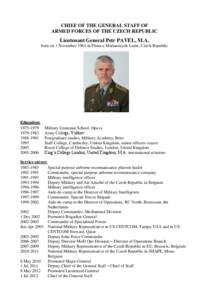 CHIEF OF THE GENERAL STAFF OF ARMED FORCES OF THE CZECH REPUBLIC