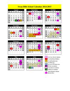 Swan Hills School Calendar[removed]August S M