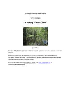 Conservation Commission Greenscapes “Keeping Water Clean”  Ipswich River