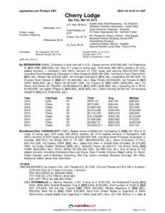 equineline.com Product 43PI:37:41 EDT Cherry Lodge Bay Filly; Mar 30, 2014