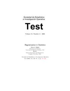 Sociedad de Estadística e Investigación Operativa Test Volume 15, Number[removed]