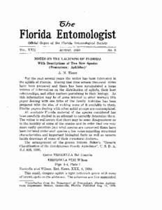 75he  Florida Entomologist Official Organ of the Florida Entomological Society VOL.