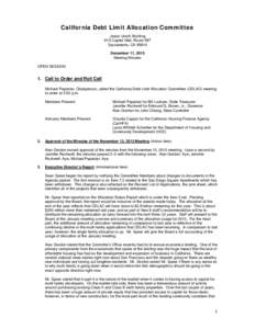 California Debt Limit Allocation Committee Jesse Unruh Building 915 Capitol Mall, Room 587  Sacramento, CA 95814