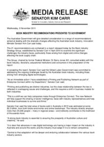 Media Release template - Minister Carr