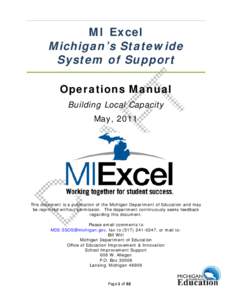    MI Excel Michigan’s Statewide System of Support Operations Manual