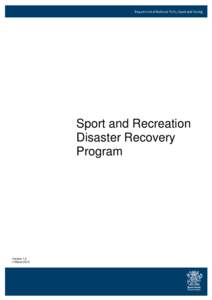 Sport and Recreation Disaster Recovery Program