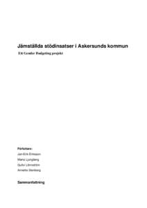 Jämställda stödinsatser i Askersunds kommun