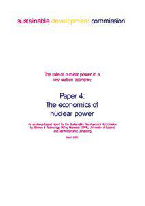 Paper 4: Economics of Nuclear Power