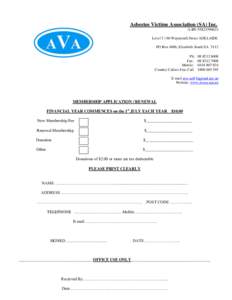 Asbestos Victims Association (SA) Inc. A.BN[removed]Level[removed]Waymouth Street ADELAIDE PO Box 4066, Elizabeth South SA 5112 Ph: Fax: