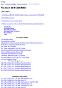 Home > Contractors / Suppliers > Network contractors > Manuals and Standards  Manuals and Standards Quicklinks - Technical Rules: HPC-9DJHorizon Power Technical Rules NWIS & NIS - Electrical Safety Standard