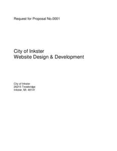 Request for Proposal NoCity of Inkster Website Design & Development  City of Inkster