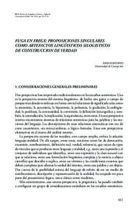 RLA. Revista de Lingüística Teórica y Aplicada Concepción (Chile), 40, 2002, pp[removed]FUGA EN FREGE: PROPOSICIONES SINGULARES COMO ARTEFACTOS LINGÜISTICOS SILOGISTICOS DE CONSTRUCCION DE VERDAD