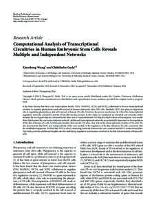 Computational Analysis of Transcriptional Circuitries in Human Embryonic Stem Cells Reveals Multiple and Independent Networks