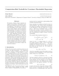 Computation-Risk Tradeoffs for Covariance-Thresholded Regression  Dinah Shender∗ 