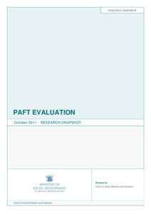 RESEARCH SNAPSHOT  PAFT EVALUATION OctoberRESEARCH SNAPSHOT  Prepared by