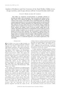 Gulf of Mexico Science, 2009(1), pp. 74–81  Analysis of Sediment and Gut Contents of the Sand Dollars Mellita tenuis, Encope michelini, and Encope aberrans off the Central Florida Gulf Coast SUSAN E. HILBER