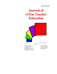 ISSNprint) ISSNonline) Journal of sTEm Teacher Education