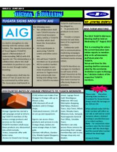 ISSUE 2. JUNETUGATA SIGNS MOU WITH AIG TUGATA shall however, be obliged to; the following ways;